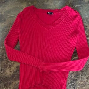 George Women's Vibrant Red V-Neck Sweater